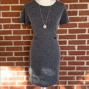 Elegant Gray Herringbone Dress
